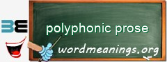 WordMeaning blackboard for polyphonic prose